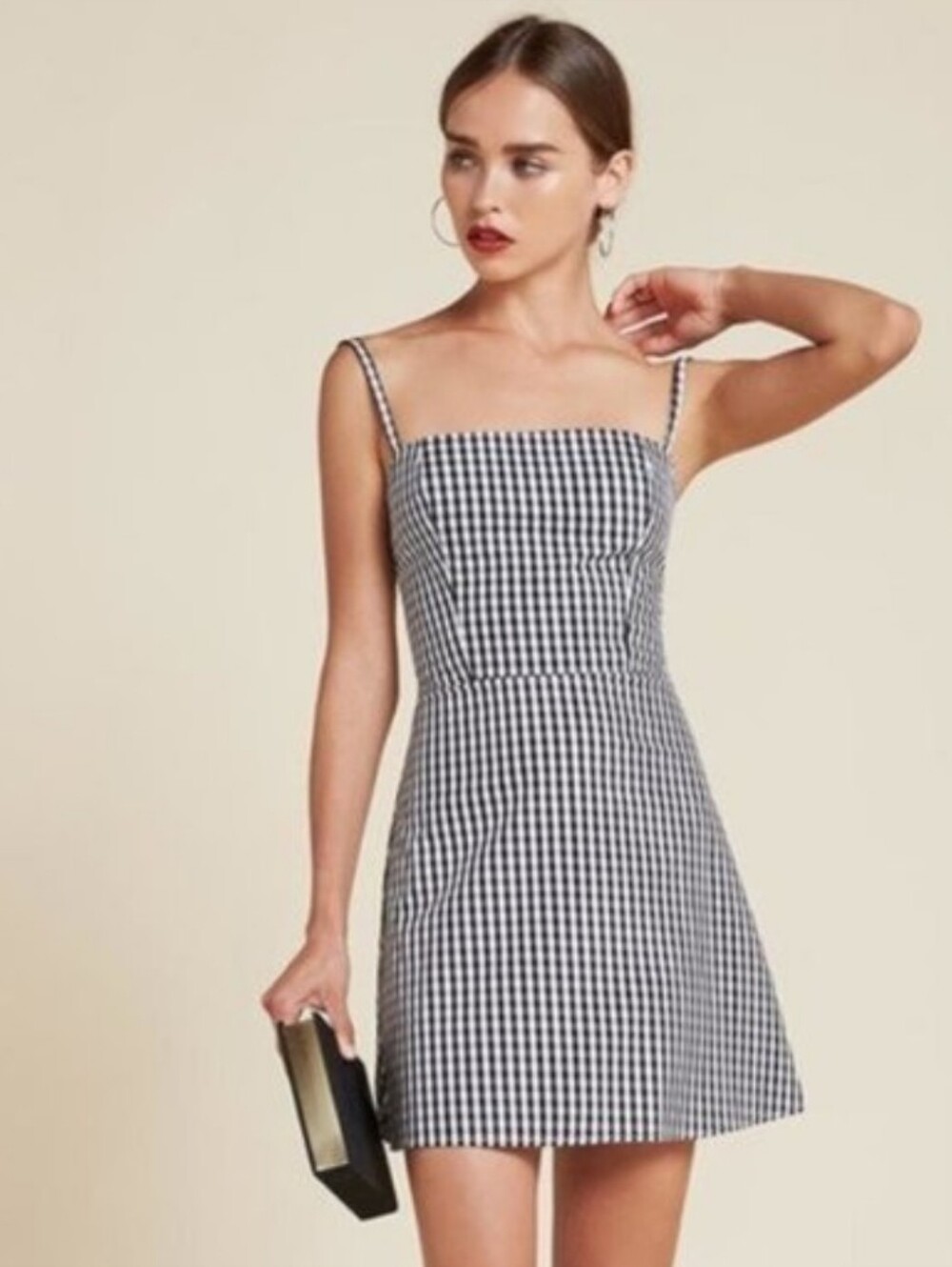 Reformation Mason Fit & Flare Mini Dress Hamilton Gingham Picnic Summer Size 6